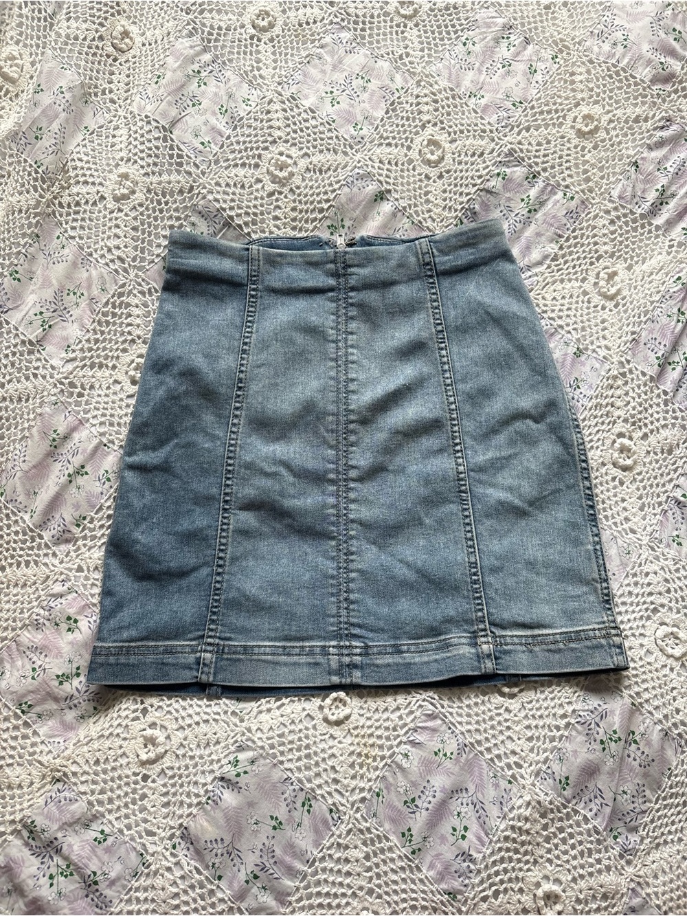 Free People blue denim mini skirt